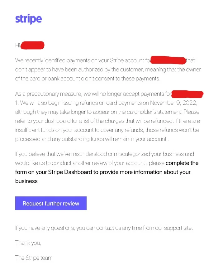 Stripe被封了